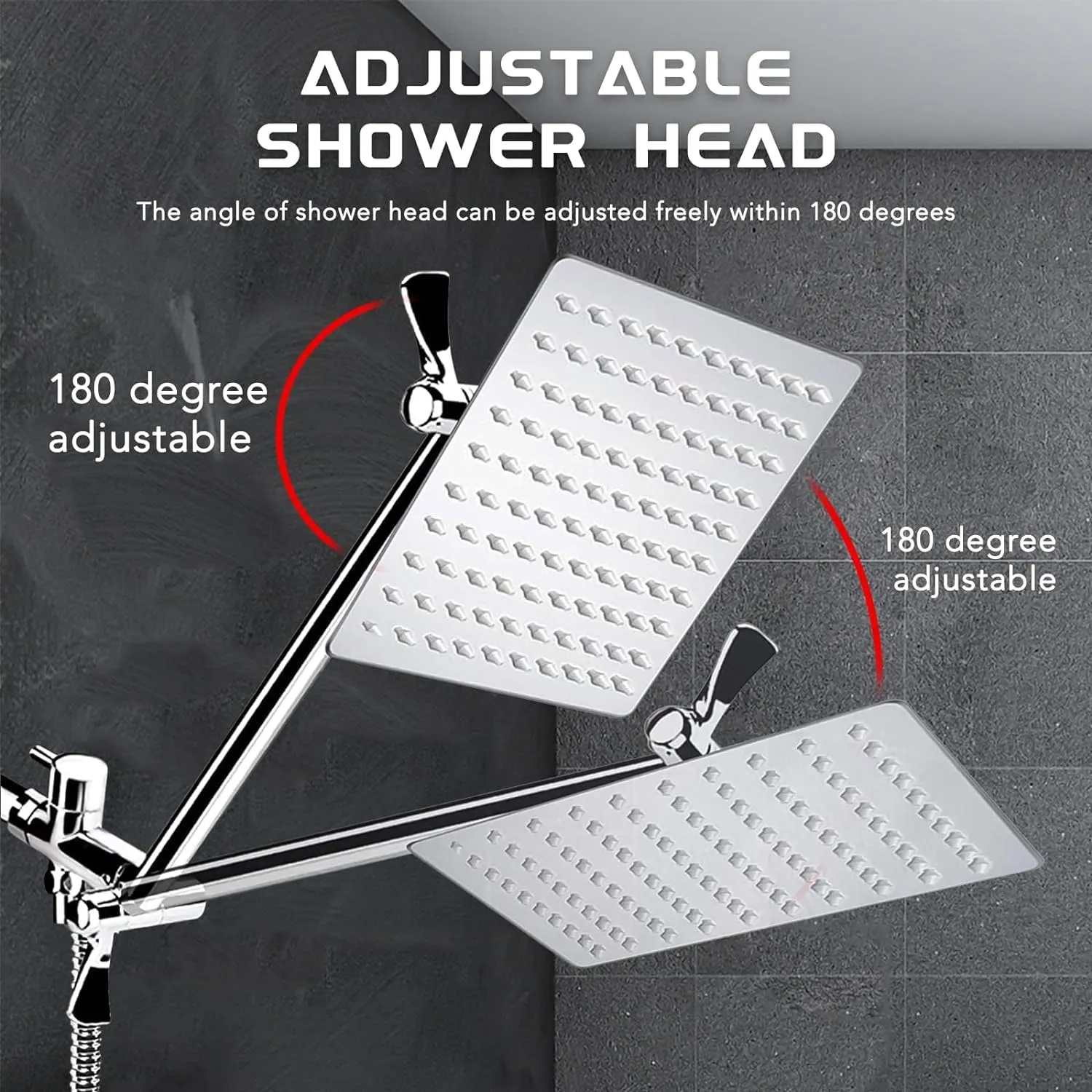 10'' Rainfall Shower Head with Handheld Combo, 8 2 Mode, 11'' Adjustable Extension Arm, 100 Self-Cleaning Nozzles