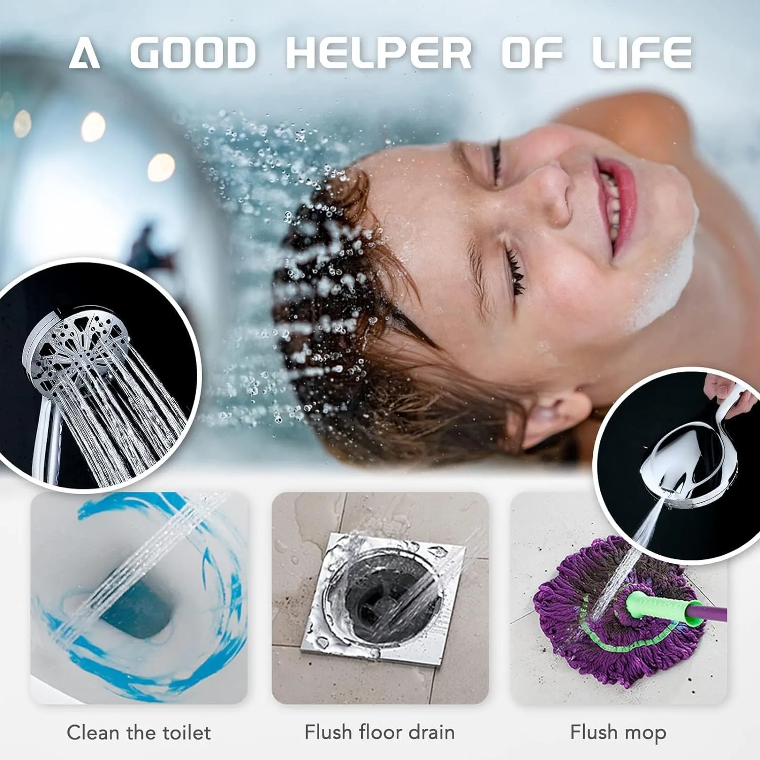 10'' Rainfall Shower Head with Handheld Combo, 8 2 Mode, 11'' Adjustable Extension Arm, 100 Self-Cleaning Nozzles