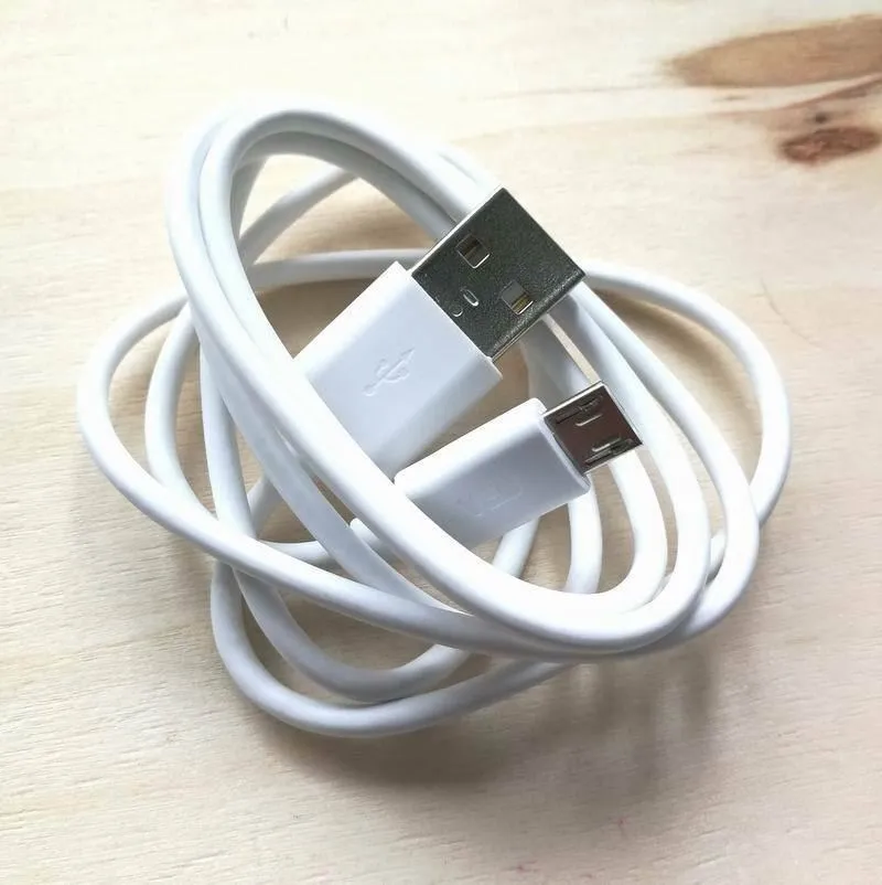 1.0m 3ft white micro USB Cable 22awg cord fast charge for Android phone & Tablet
