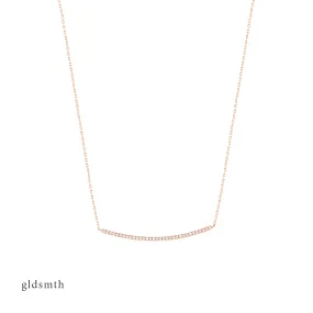 14k Rose Gold Diamond Bar Necklace