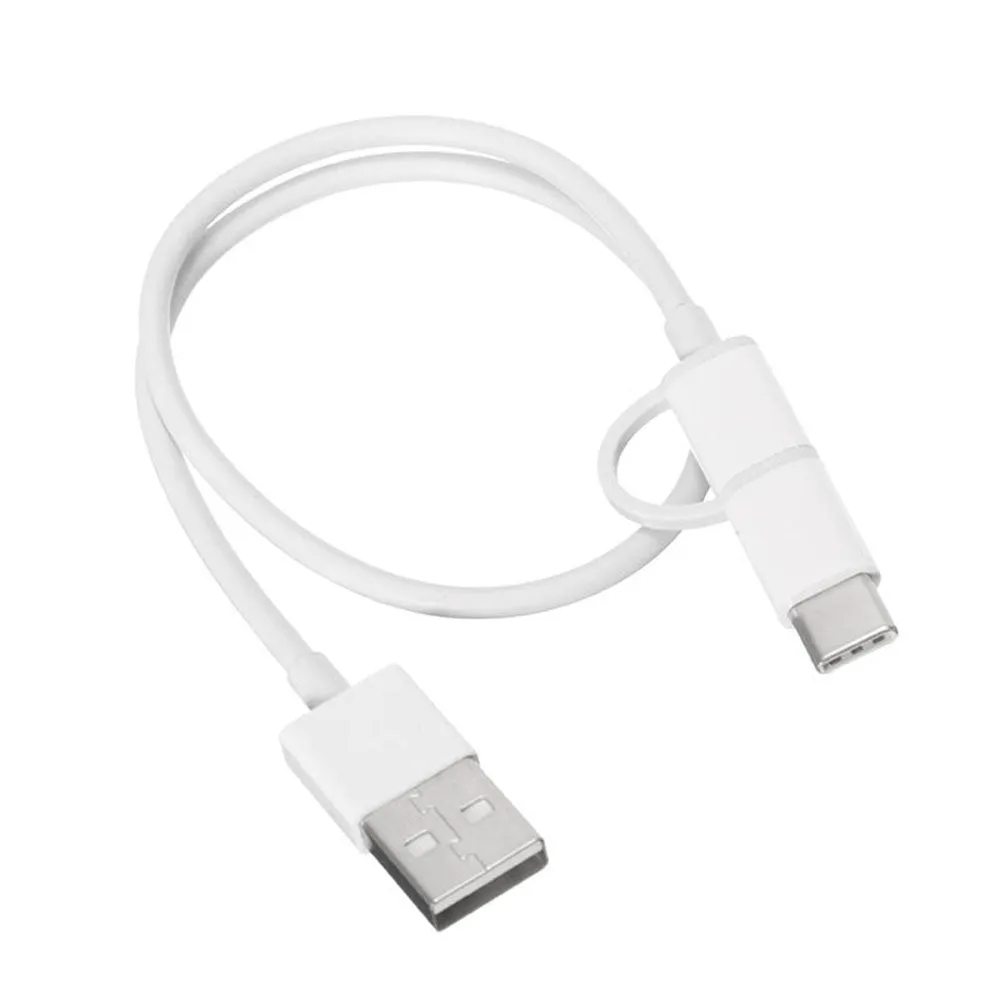 2-in-1 USB Cable [ Micro USB to Type C ] With Length 30cm for Google Pixel, OnePlus, Huawei, Samsung
