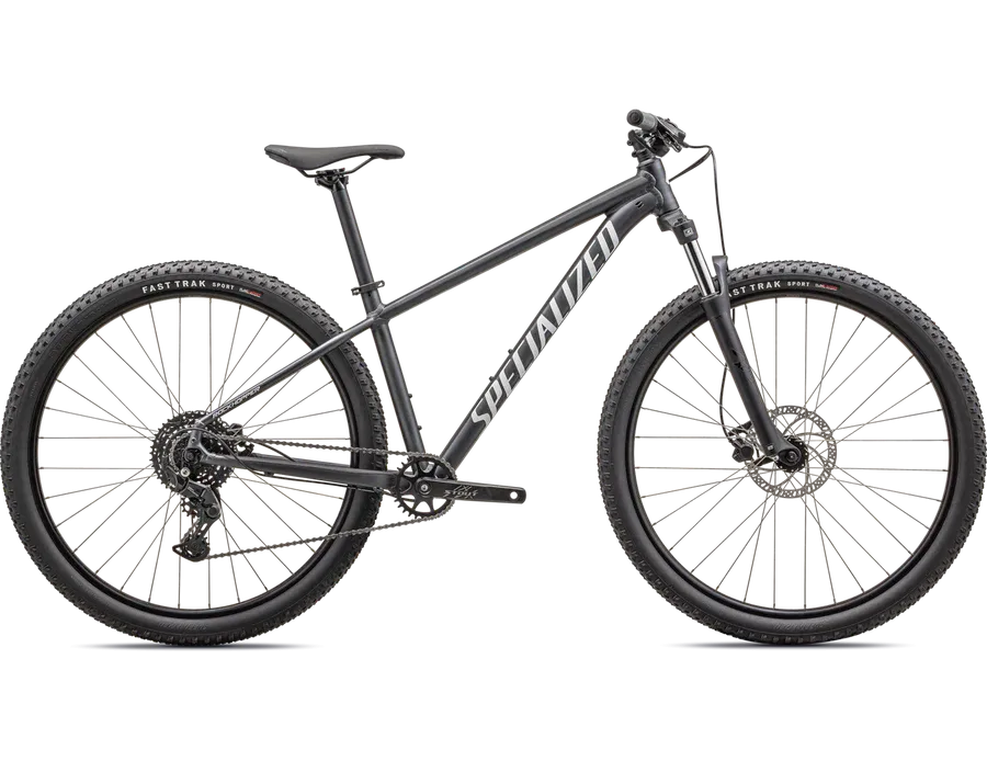 24 SPECIALIZED ROCKHOPPER SPORT - XLARGE - BLACK LIQUID METAL/ WHITE