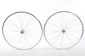 27"x 1 1-4” PAIR OF "POLISHED CHROME LOOK "ALLOY SINGLE SPEED WHEELS