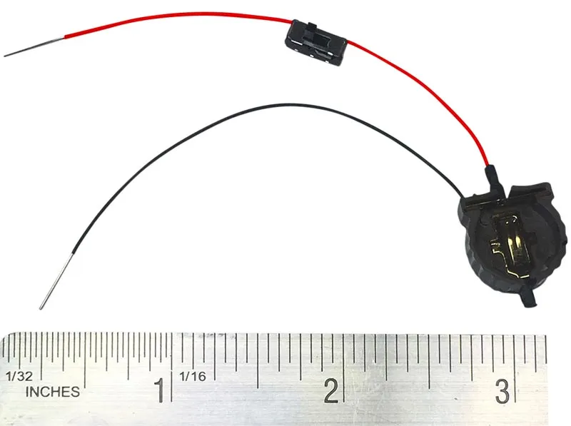3 Volt Small coin cell holder with separate switch