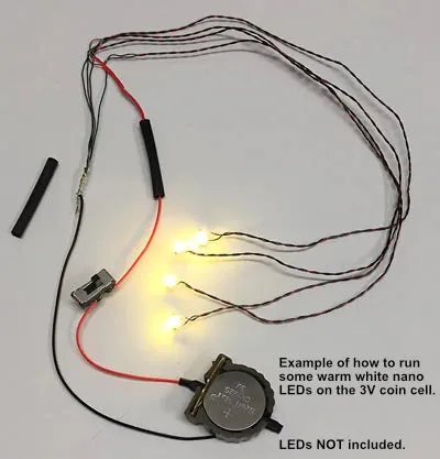 3 Volt Small coin cell holder with separate switch