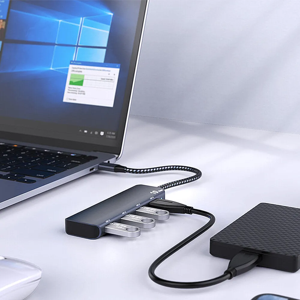 4-in-1 USB Hub Type-C Docking Station with 4 USB3.2 100Gbps Splitter Adaptor for PC Computer Laptop