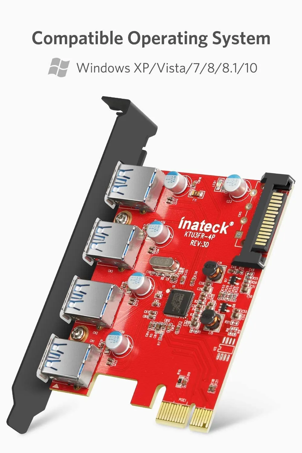 4-Port USB 3.0 PCIe Express Card, KT4001 / KTU3FR-4P