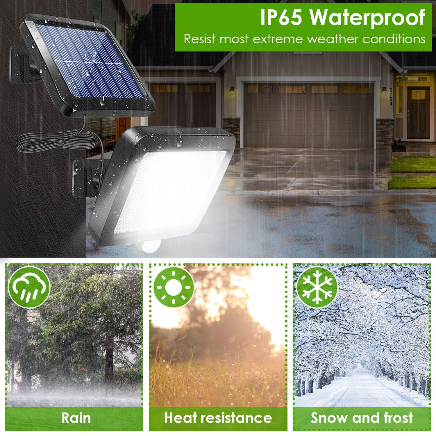 56 LEDs Outdoor Solar Security Flood Light