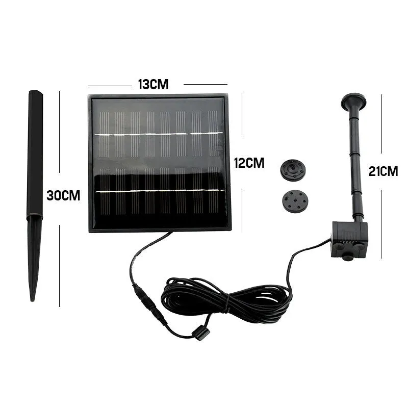5W Solar Fountain Pump Kit, 3 Heads, Adjustable Height, Protege