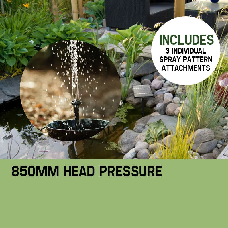 5W Solar Fountain Pump Kit, 3 Heads, Adjustable Height, Protege