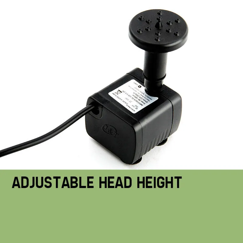 5W Solar Fountain Pump Kit, 3 Heads, Adjustable Height, Protege