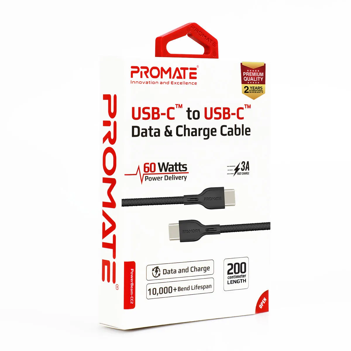 60W Power Delivery Enabled USB-C to USB-C Data Sync & Charge Cable