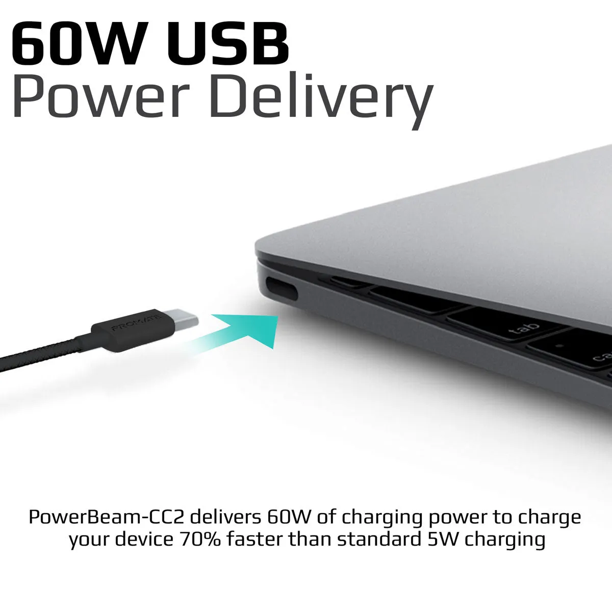 60W Power Delivery Enabled USB-C to USB-C Data Sync & Charge Cable