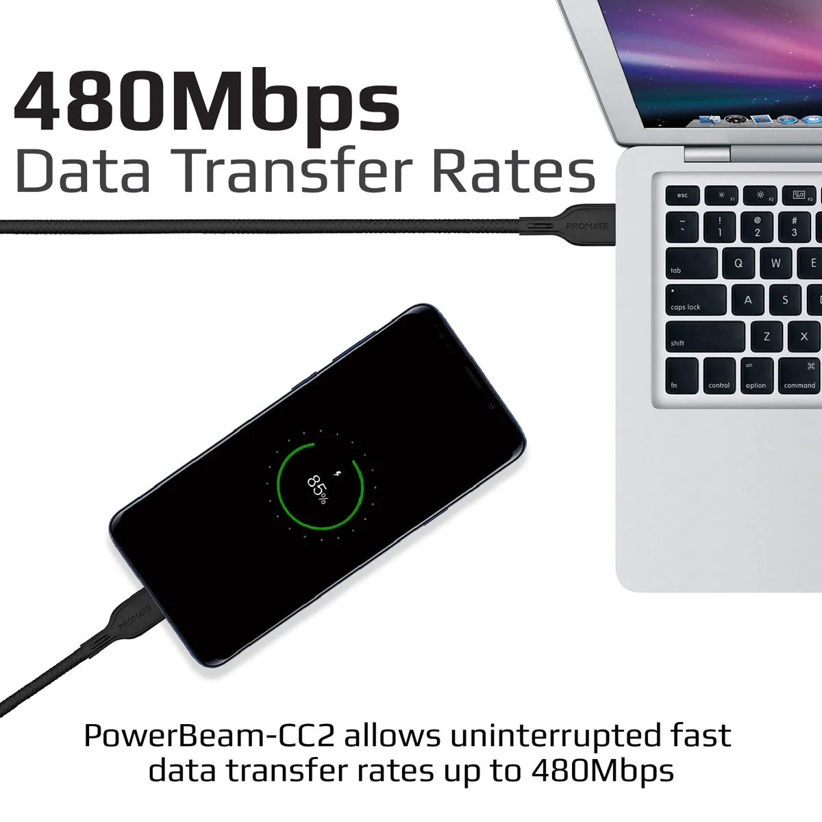 60W Power Delivery Enabled USB-C to USB-C Data Sync & Charge Cable