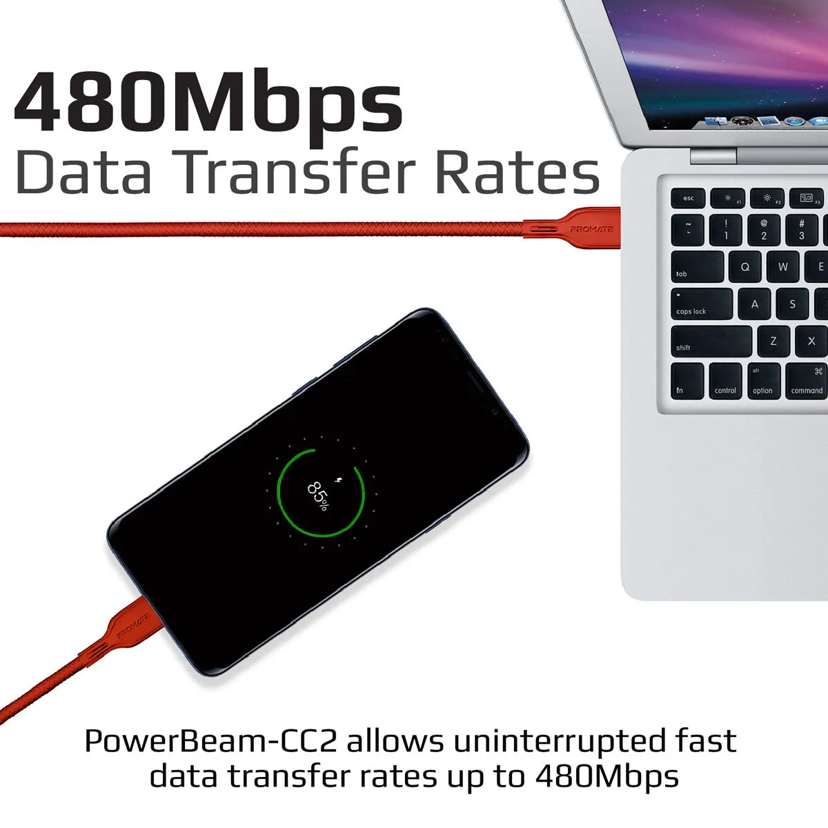 60W Power Delivery Enabled USB-C to USB-C Data Sync & Charge Cable