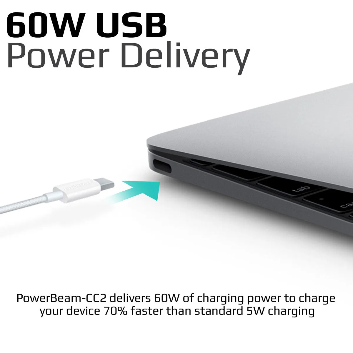 60W Power Delivery Enabled USB-C to USB-C Data Sync & Charge Cable