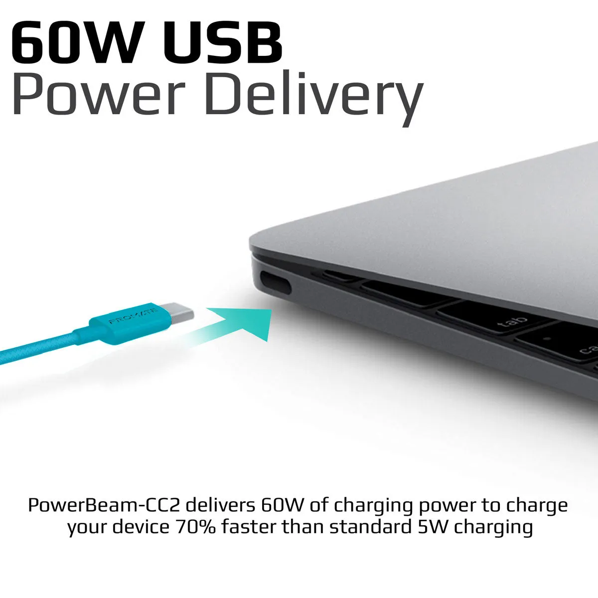 60W Power Delivery Enabled USB-C to USB-C Data Sync & Charge Cable