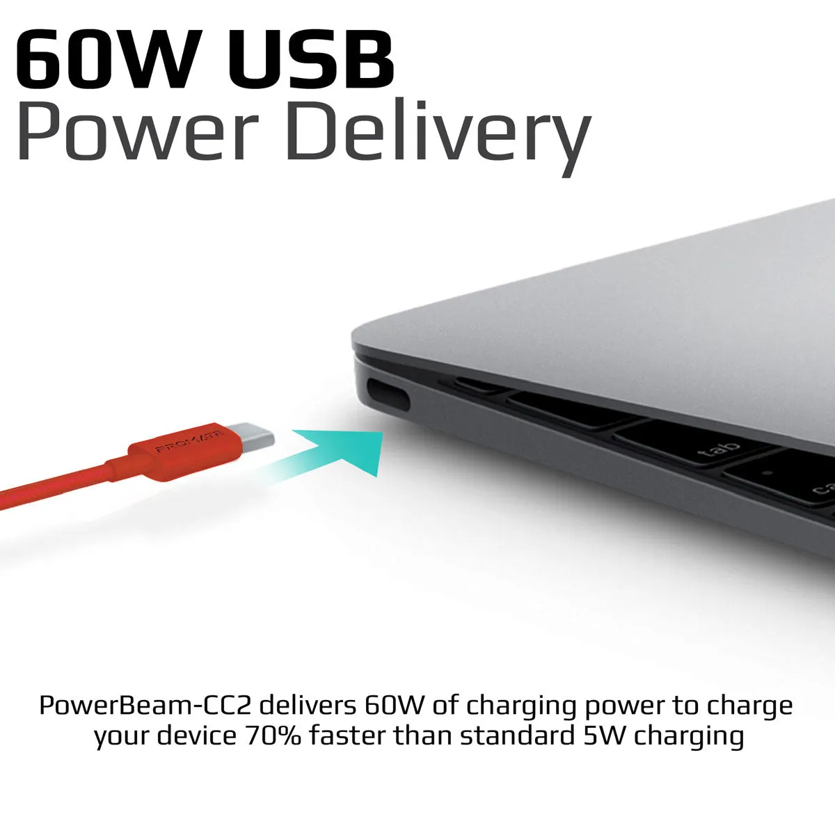 60W Power Delivery Enabled USB-C to USB-C Data Sync & Charge Cable