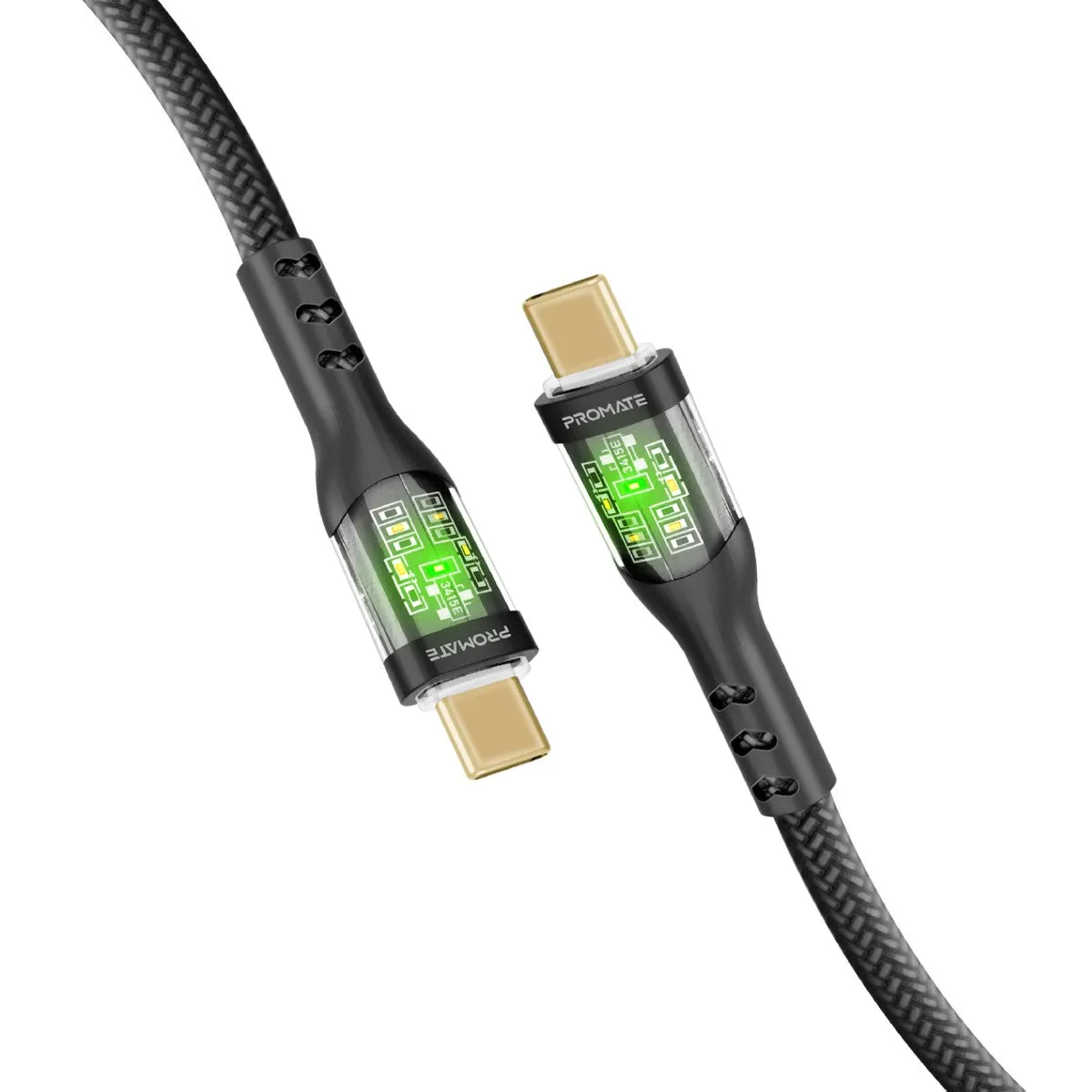 60W Power Delivery Ultra-Fast USB-C Cable with Transparent Shells