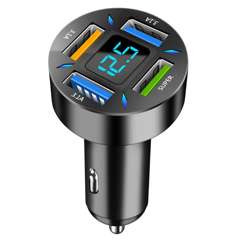 66W 4 Ports USB Car Charger Fast Charging PD Quick Charge 3.0 USB