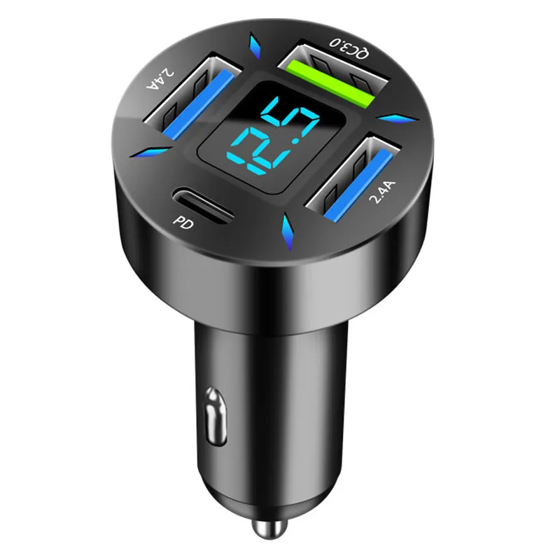 66W 4 Ports USB Car Charger Fast Charging PD Quick Charge 3.0 USB