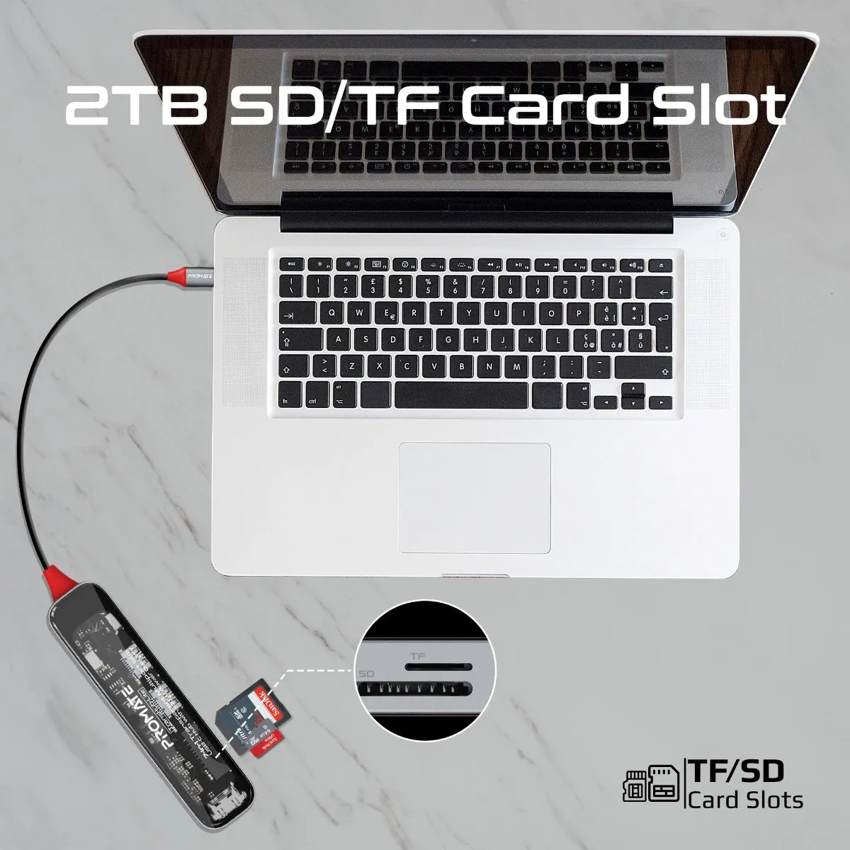 7-in 1 Transparent Multiport Slim USB-C Hub with 100W Power Delivery