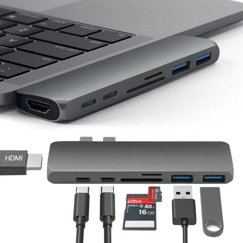 7 in 1 Type-C Multi-functional Hub with 4K HDMI USB 3.0 for MacBook Pro B21