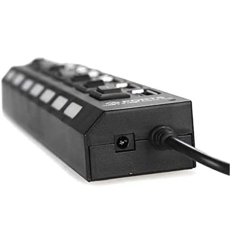 7-Port Usb 2.0 Hub High Speed Power Cable With Led Light Indicator Q-H7