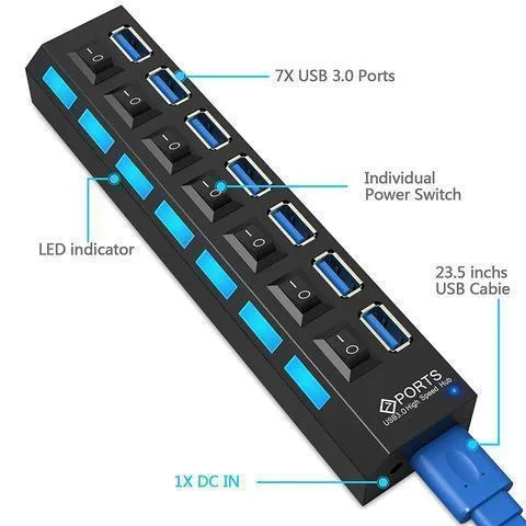 7 Ports USB 3.0 Hub