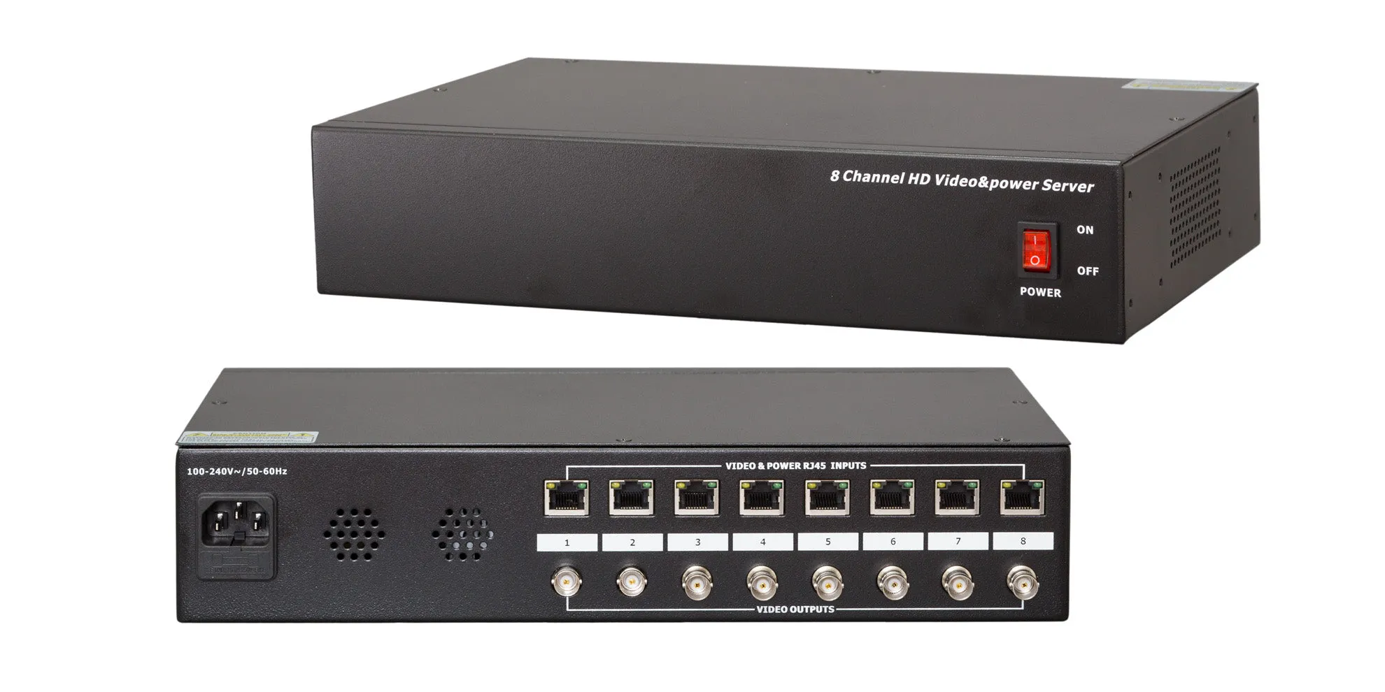 8 Channel 36V 5MP High Performance Video- Power Hub: Transfer 8 Channels of HD Video (HDCVI, HDTVI, AHD) - (HDHUB-8PVP)