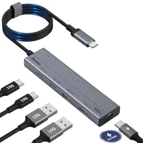 Aceele USB C Hub 10Gbps, USB 3.2 Gen 2 HUB with 2 USB-C 3.2 and 2 USB-A 3.2 Port, 100W Power Delivery, 3.3FT Cable Type C Splitter for MacBook Pro/Air, iPad Pro and More(Not Support Extend Monitor)