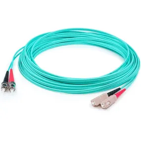 AddOn 6m SC (Male) to ST (Male) Aqua OM3 Duplex Fiber OFNR (Riser-Rated) Patch Cable ADD-ST-SC-6M5OM3