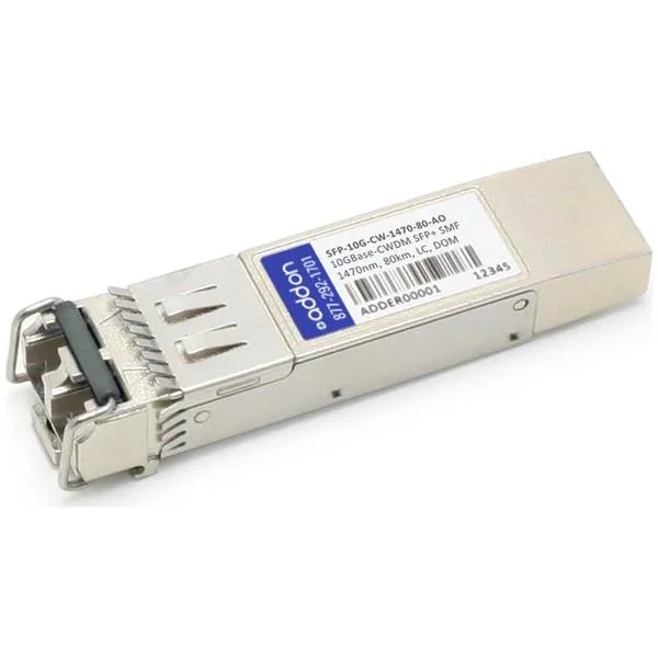 AddOn Arista Networks SFP-10G-CW-1470-80 Compatible TAA Compliant 10GBase-CWDM SFP  Transceiver (SMF, 1470nm, 80km, LC, DOM) SFP-10G-CW-1470-80-AO