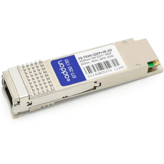 AddOn Fortinet FG-TRAN-QSFP SR Compatible TAA Compliant 40GBase-SR4 QSFP  Transceiver (MMF, 850nm, 400m, MPO, DOM) FG-TRAN-QSFP SR-AO
