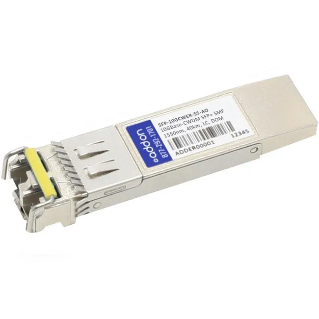 AddOn MRV SFP-10GCWER-55 Compatible TAA Compliant 10GBase-CWDM SFP  Transceiver (SMF, 1550nm, 40km, LC, DOM) SFP-10GCWER-55-AO