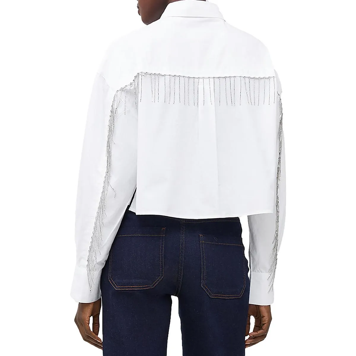 Alissa Womens Hi Low Long Sleeve Button-Down Top