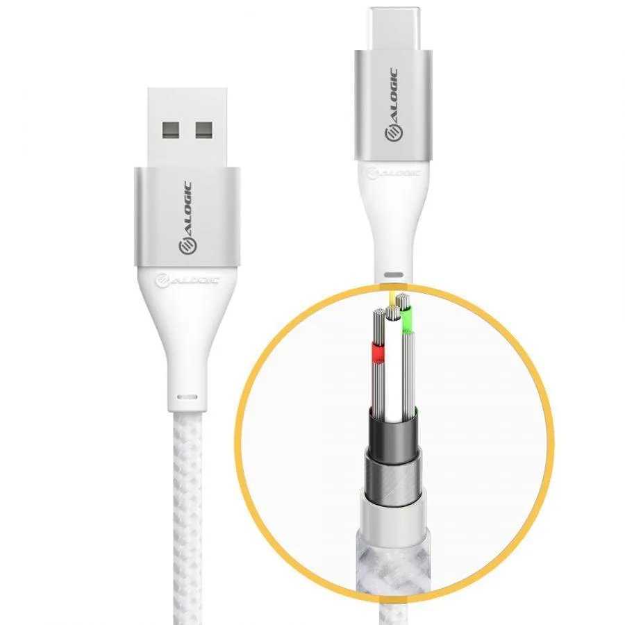 ALOGIC Super Ultra USB 2.0 USB-C to USB-A Cable - 3A|480Mbps - Silver - 3m (ULCA203-SLV)