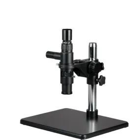 AmScope H800 Series Zoom Inspection Monocular Stereo Microscope 1X-7X Magnification with Coaxial Light on Table Stand   Optional USB Camera