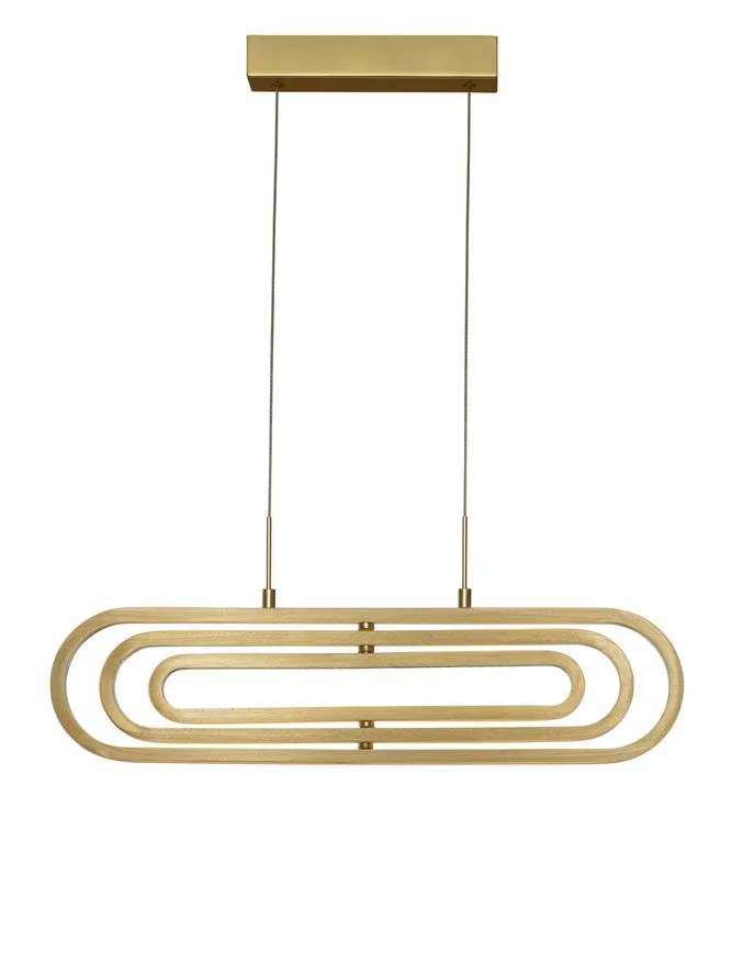 ART Gold Aluminium & Acrylic 3 Ring Oval Adjustable Pendant - ID 10090
