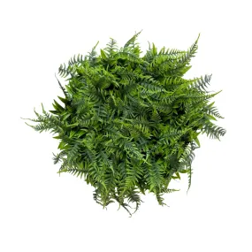 Artificial mixed green foliage with ferns in a hexagon frame