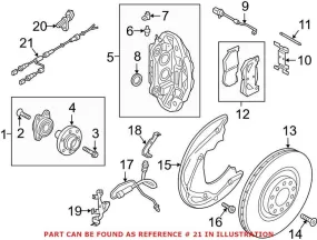 Audi ABS Wheel Speed Sensor Wiring Harness – Front Passenger Side 80A972252