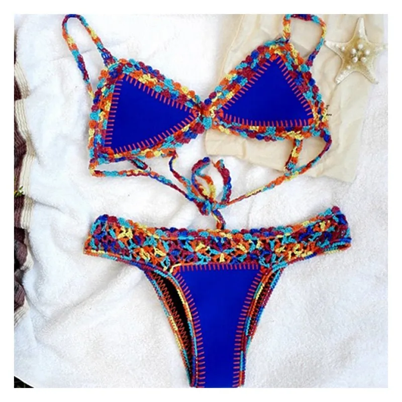 Bahamas Neoprene Crochet Brazilian Bikini