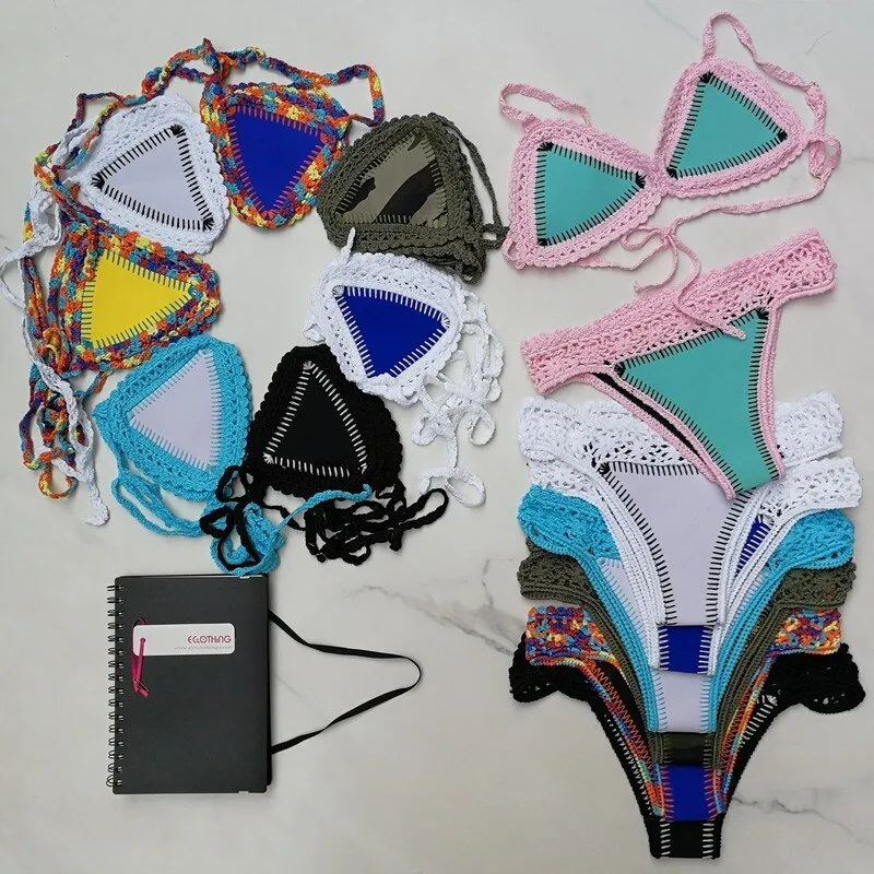 Bahamas Neoprene Crochet Brazilian Bikini