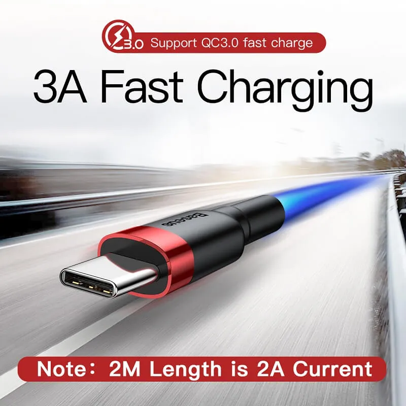 BASEUS 0.5M USB-C Charging Cable (3A) | Cafule Series QC3.0 Type-C Fast Charger Cable