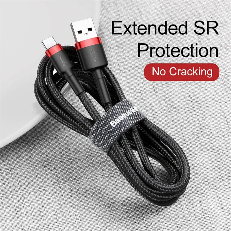 BASEUS 1M USB-C Charging Cable (3A) | Cafule Series QC3.0 Type-C Fast Charger Cable