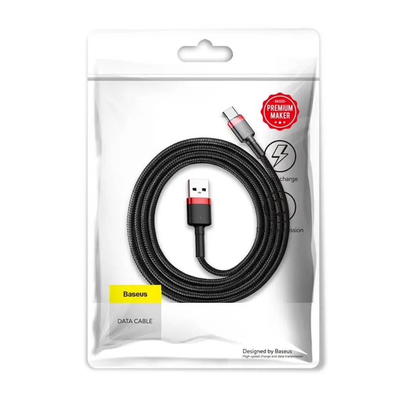 BASEUS 1M USB-C Charging Cable (3A) | Cafule Series QC3.0 Type-C Fast Charger Cable