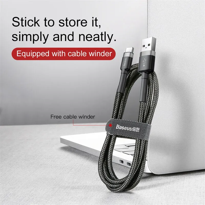BASEUS 2M USB-C Charging Cable (2A) | Cafule Series Type-C Fast Charger Cable