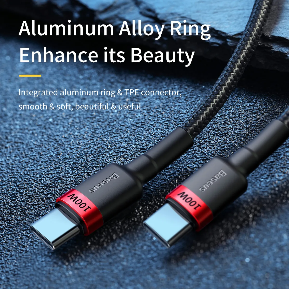 BASEUS PD 100W USB-C to USB-C Charging Cable (2M) | Cafule Series QC3.0 Type-C Fast Charger Cable