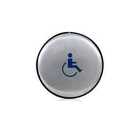 BEA 10EMR475L-900 Round 4.75 Inch Slim Blue Handicap Logo Push Plate