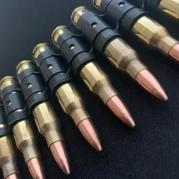 Bullet Belt: Genuine Metal Brass 5.56 Calibre with Copper Heads